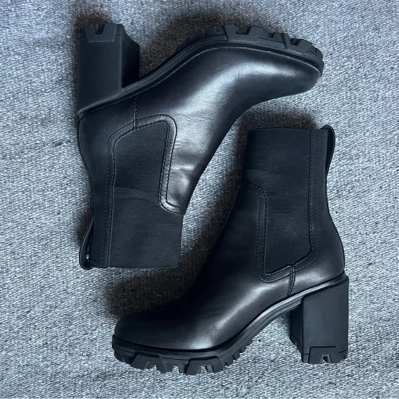 Rag & Bone Shiloh High Boots Black Leather Ankle Bootie 39 - Picture 5 of 7